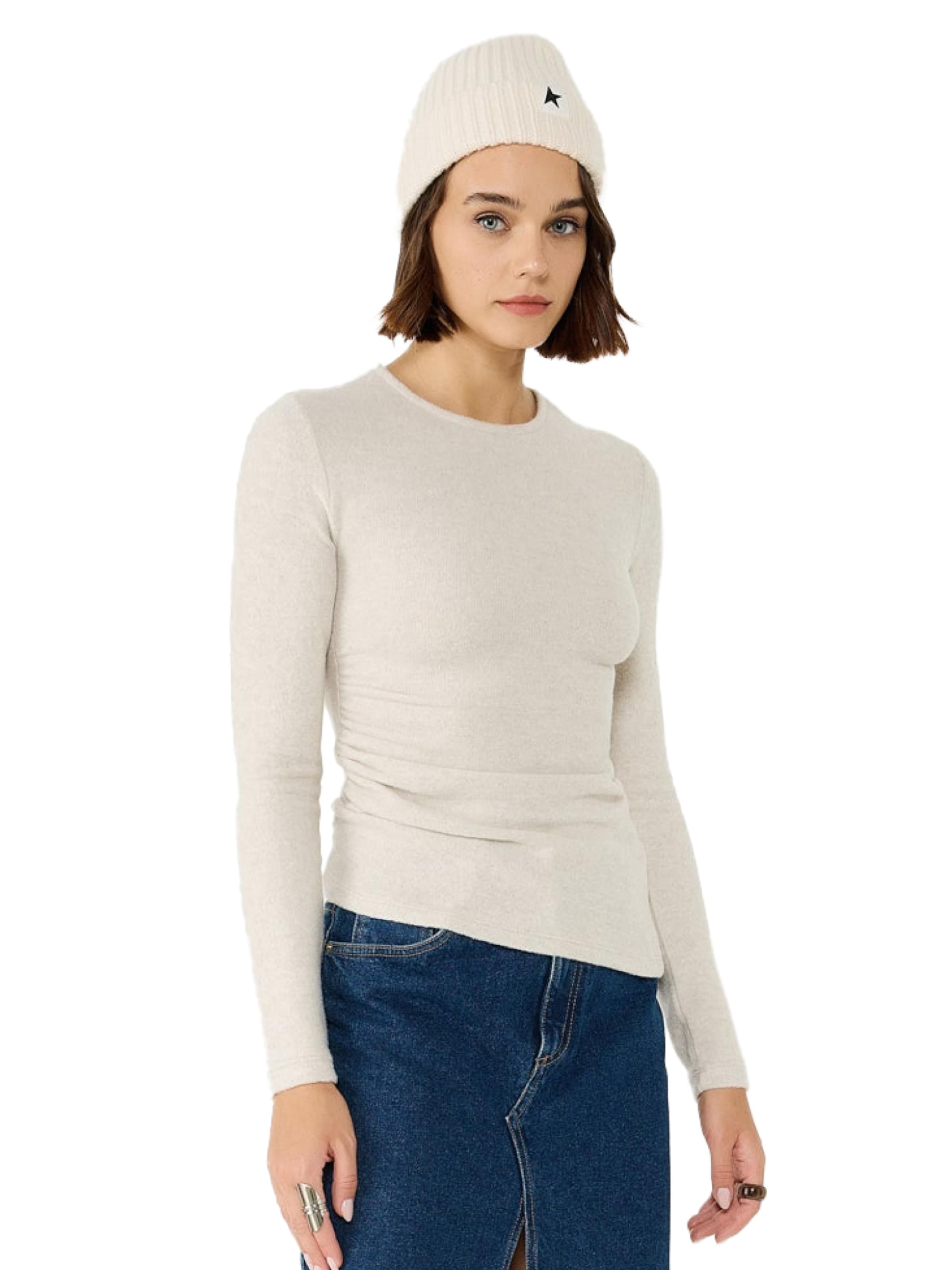 No Matter What Shirt in Beige: voorkant