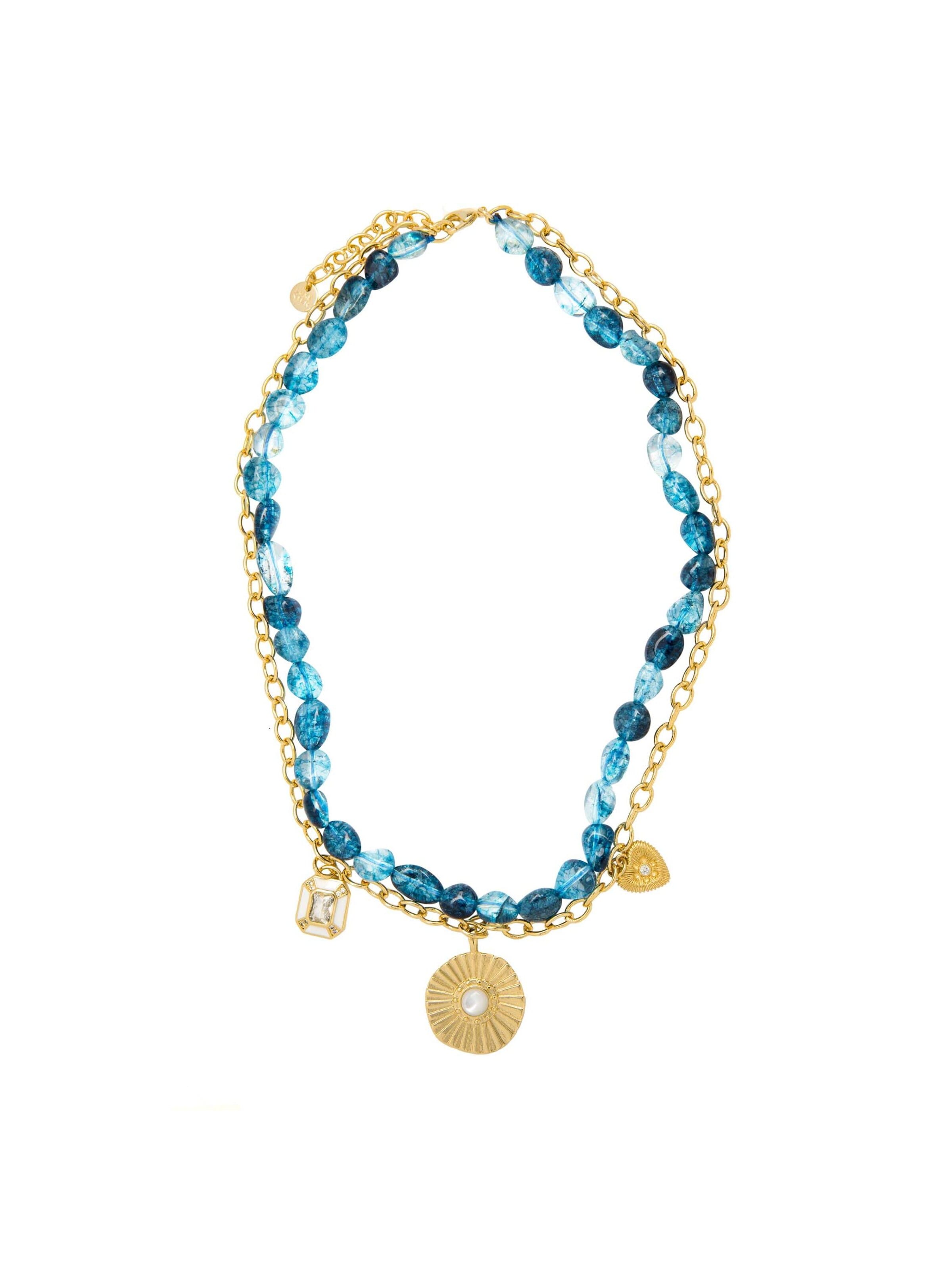 Collana 'Prisya' di Luxenter in blu: frontale
