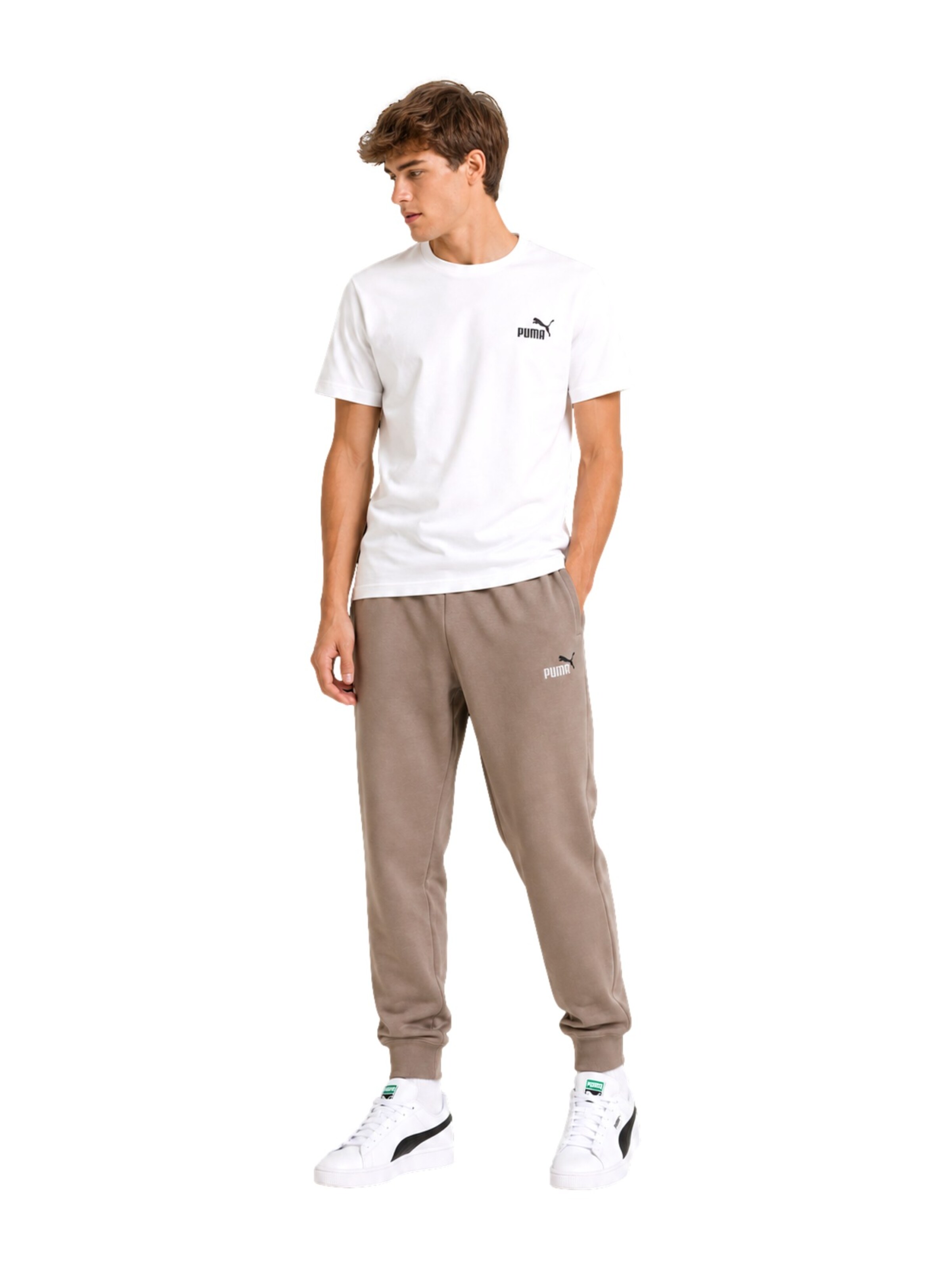 PUMA Regular Broek in Beige
