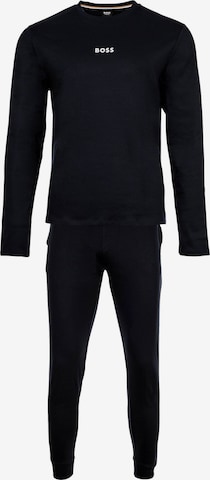 BOSS Long Pajamas in Black: front