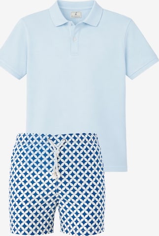 Gassa d'Amante Badeshorts & Polo-Shirt 'Amalfi' in Blau: Vorderseite