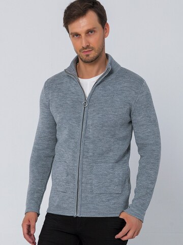 Ron Tomson Knit Cardigan in Grey: front