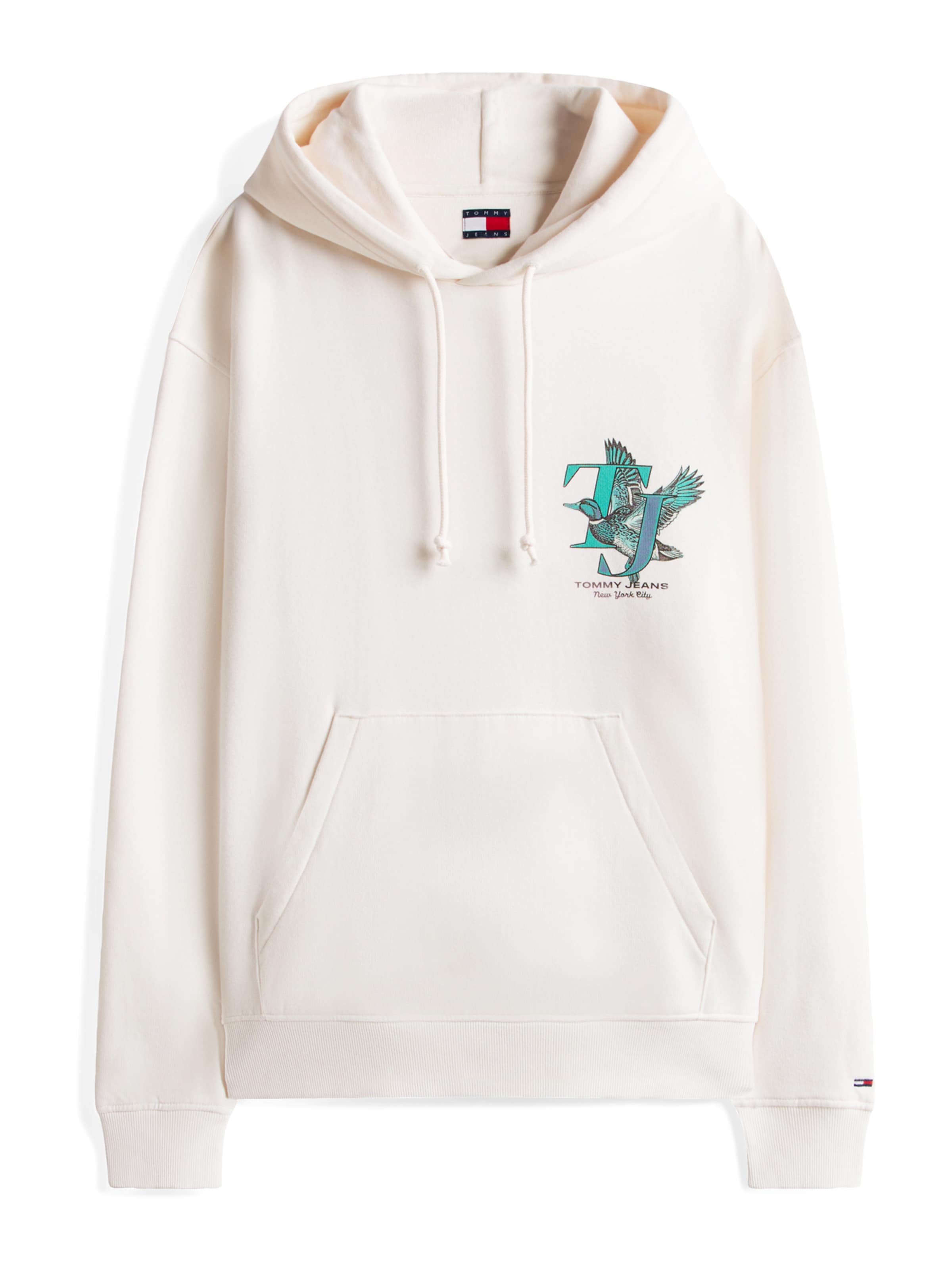 Bluză de molton 'NOVELTY' de la Tommy Jeans pe alb: față