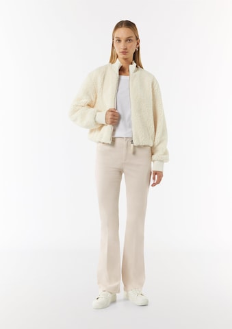comma casual identity - Acampanado Pantalón de pinzas en beige