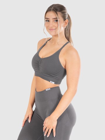 Smilodox Bustier Sport-BH ' Solid Scrunch ' in Grau