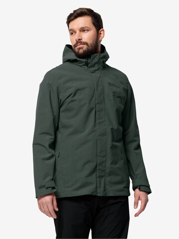 JACK WOLFSKIN - Casaco outdoor 'ALTENBERG' em verde