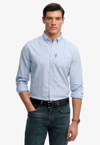 Superdry & Co Comfort fit Overhemd 'Essential' in Blauw: voorkant