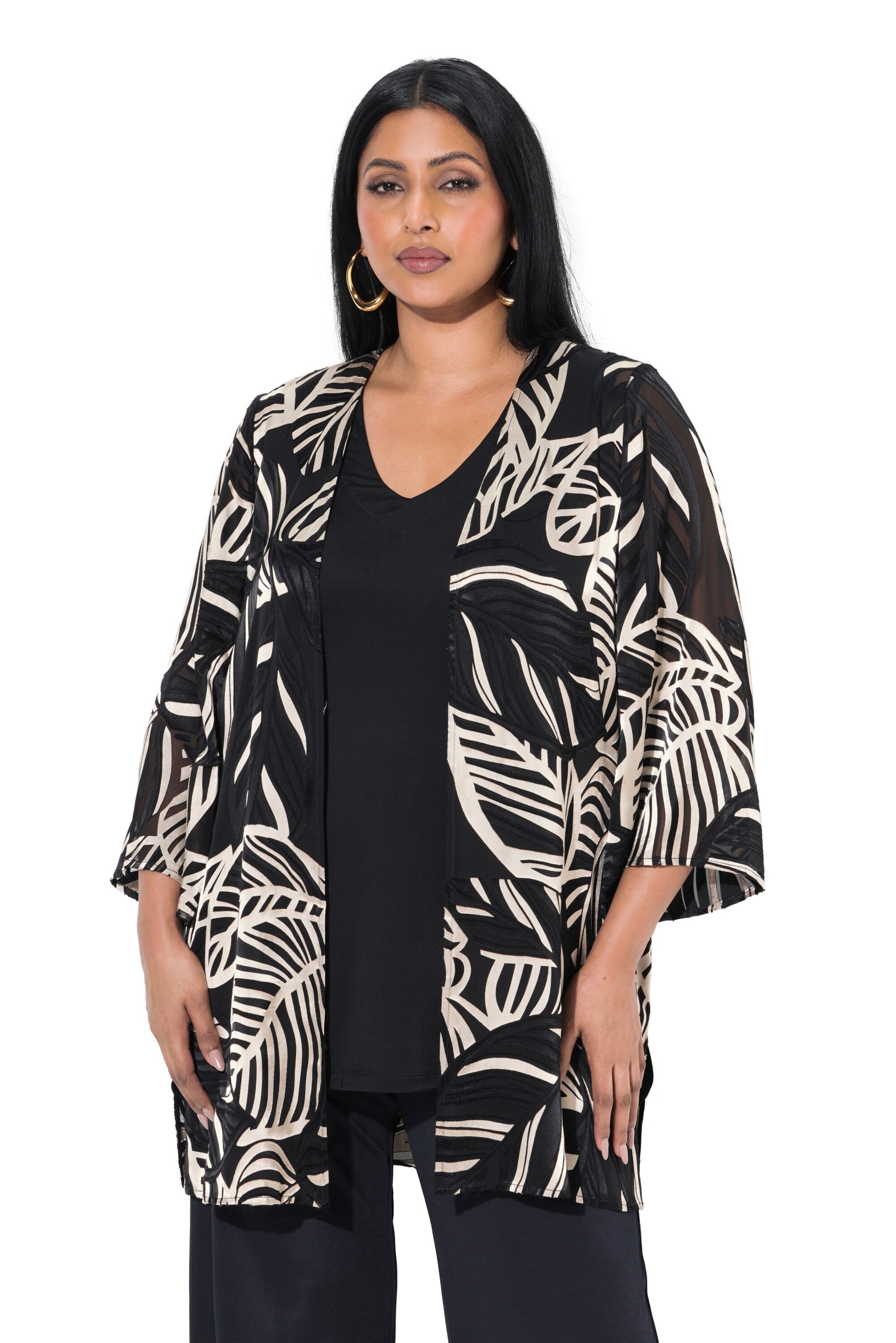 Ulla Popken Jacke in Schwarz: Vorderseite