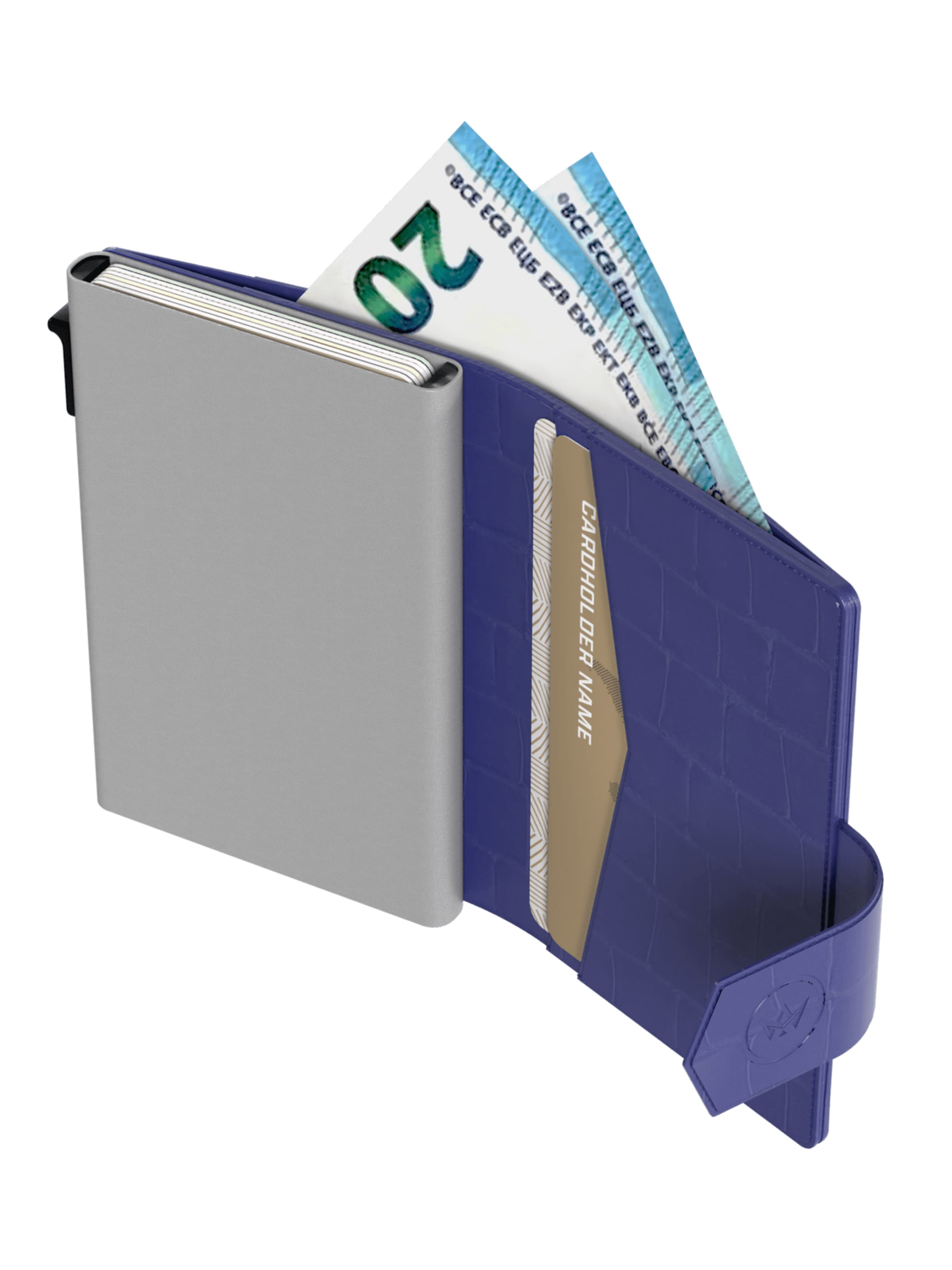 Prowallet Wallet 'Pasjeshouder Plus Croco' in Blue