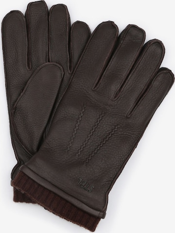 Suitable Vingerhandschoenen in Bruin: voorkant