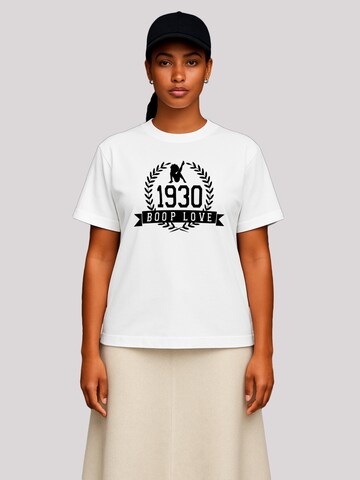 T-shirt oversize 'Betty Boop 1930 Crest' F4NT4STIC en blanc : devant