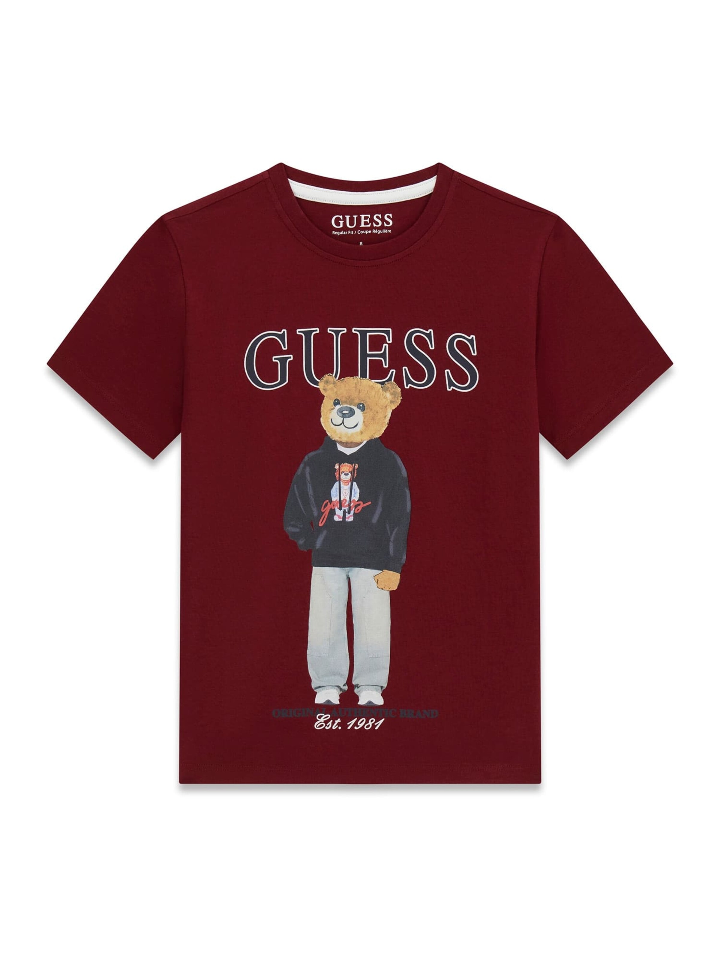 GUESS Shirt in 128 in Pueblo / Anthracite / Dark red / White, Item view