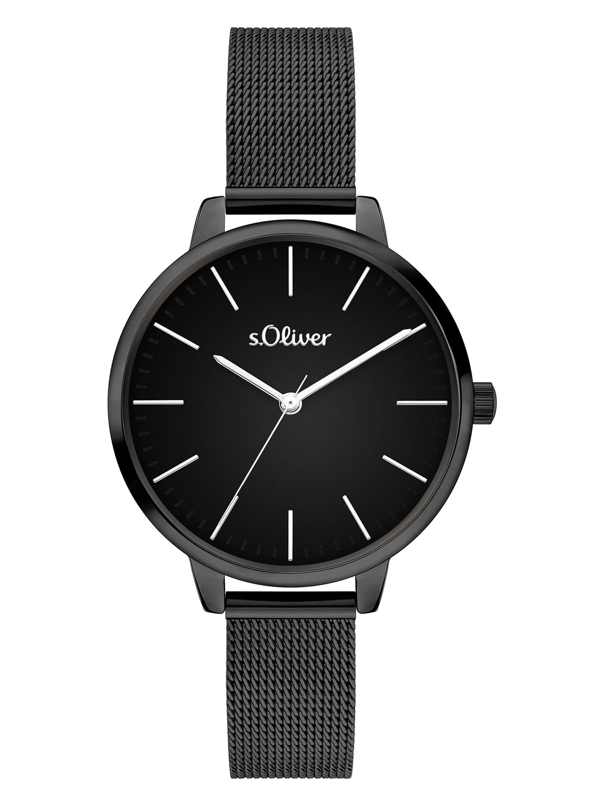 s.Oliver Analoguhr in Schwarz: Vorderseite