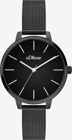 s.Oliver Analoguhr in Schwarz: Vorderseite