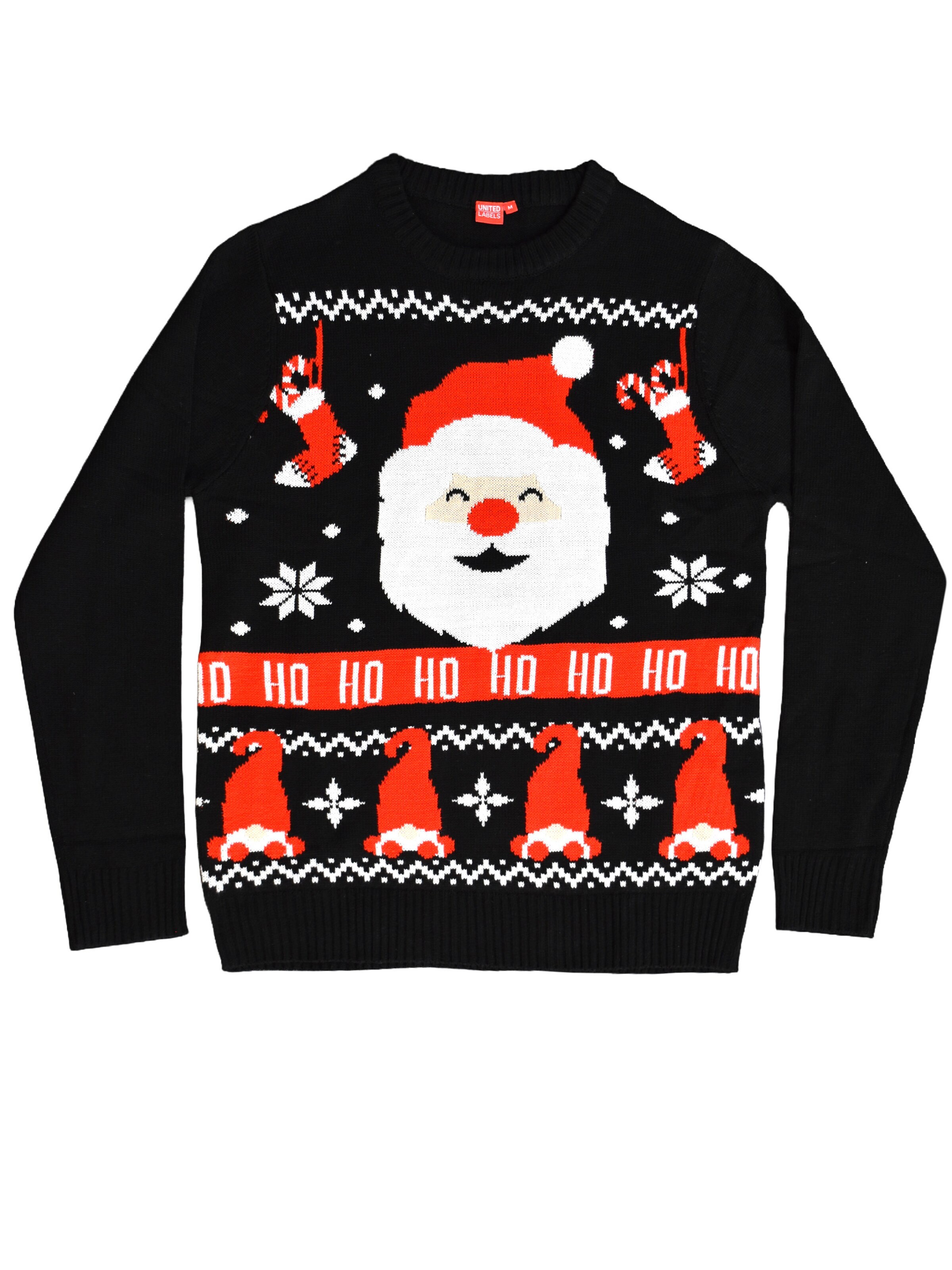 United Labels Pullover 'Weihnachtspullover Weihnachtsmann Santa'‌‌‌‌‌‌‌‌‌‌ in Schwarz