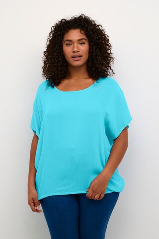 KAFFE CURVE Bluse 'Ami Stanley' in Blau: Vorderseite