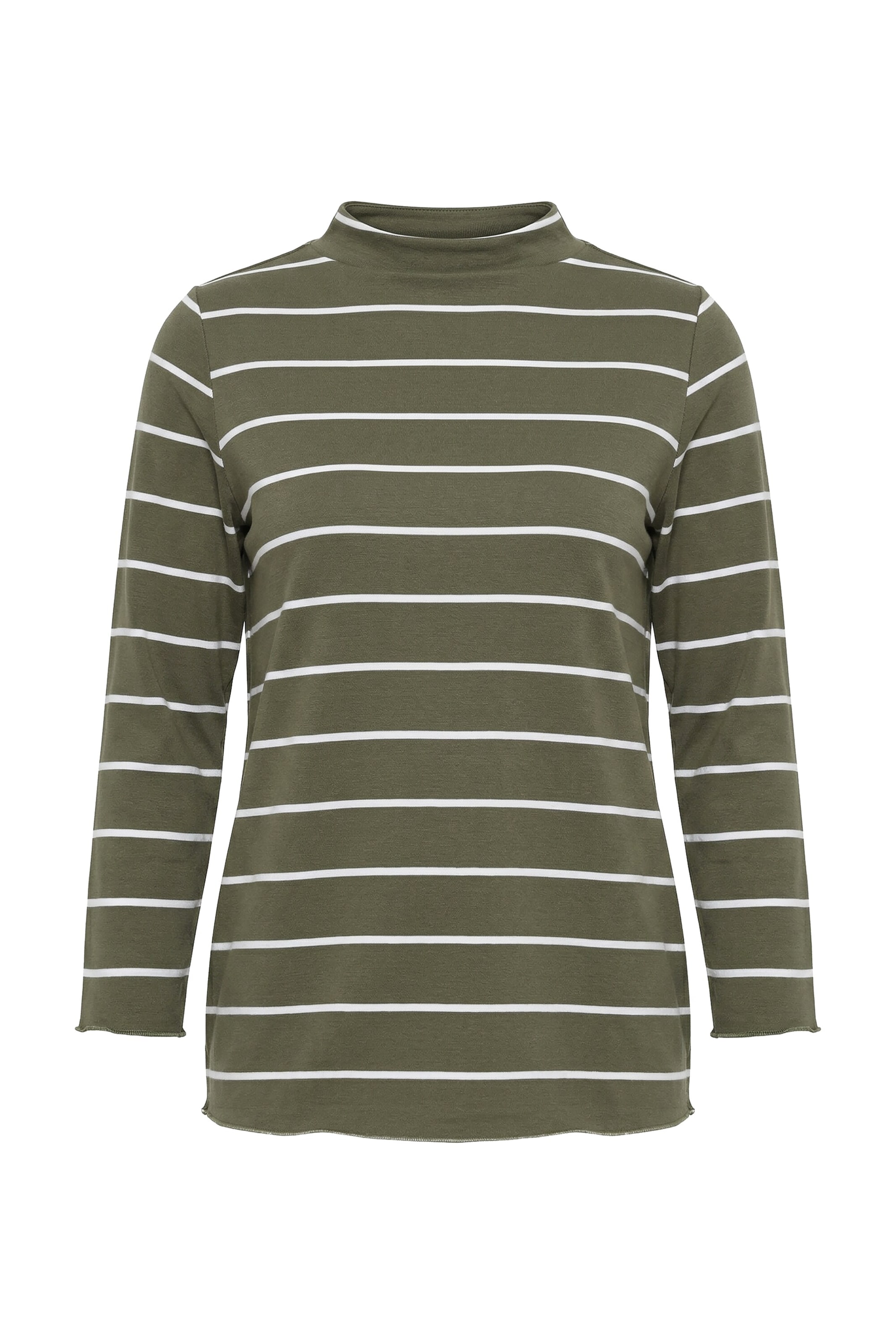 Ulla Popken Shirt in M-L in Khaki / White, Item view