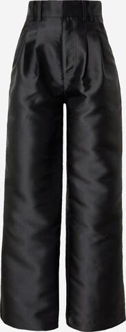 Warehouse Regular Pleated Pants in Black: front