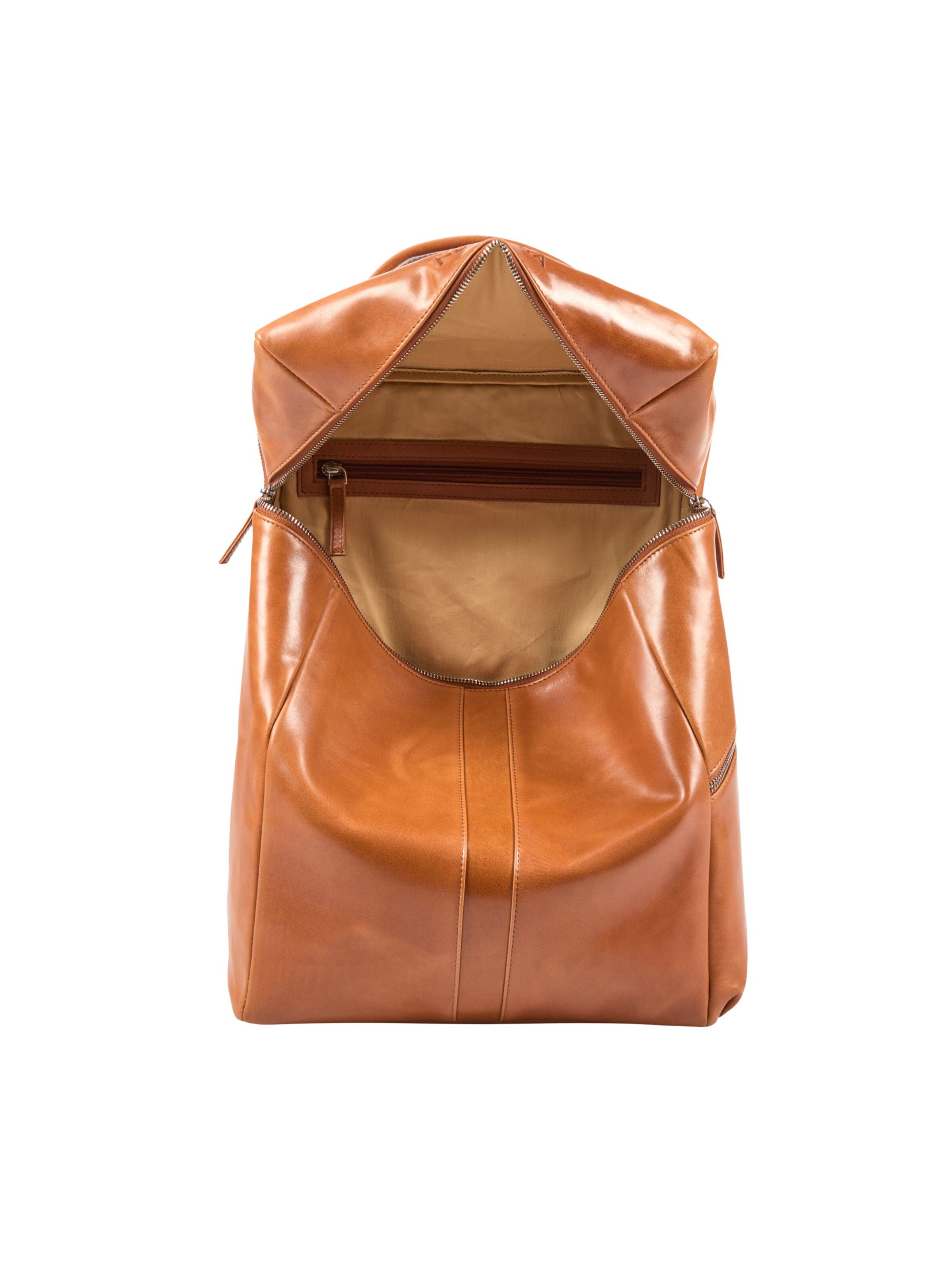 NEGOTIA Leather Rucksack 'Alpha Travel' in Braun