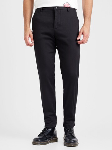 DRYKORN Regular Chino Pants 'AJEND' in Black: front