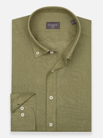 Slim fit Camicia business 'Leonardo Linen Man Shirt' di 7Camicie in verde