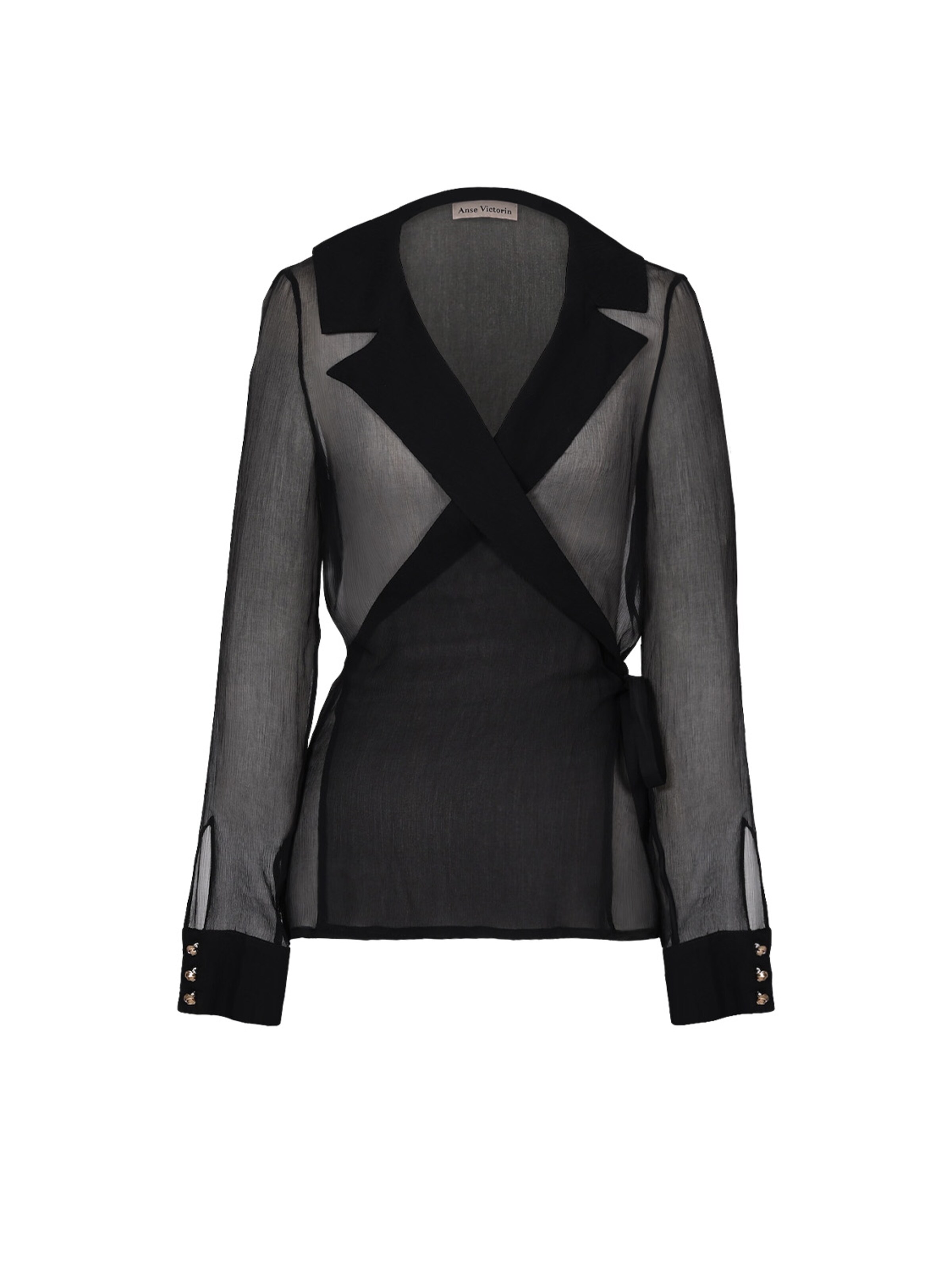 Anse Victorin Blouse 'Eva' in Black: front