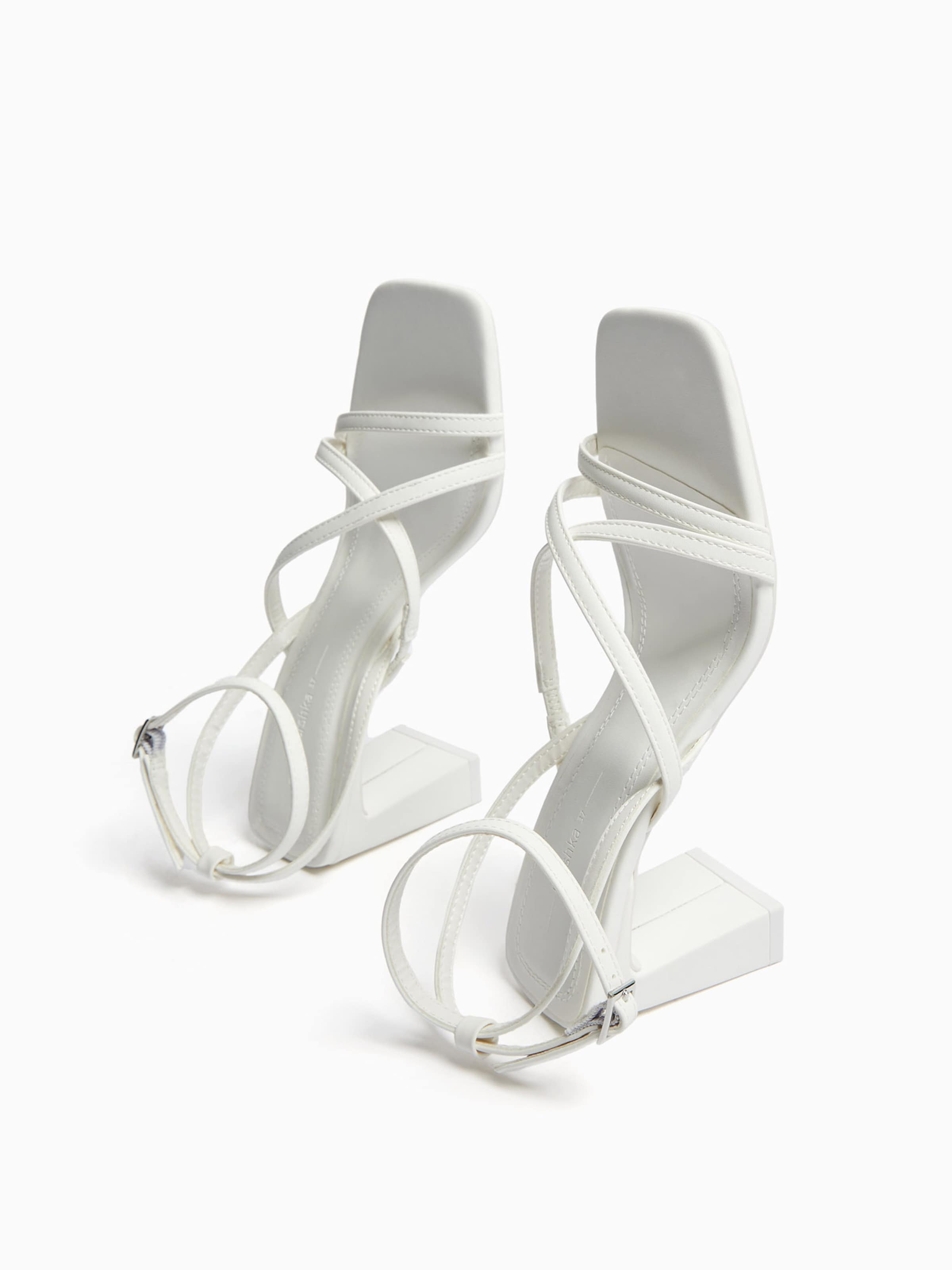 Bershka Strap Sandals in White ABOUT YOU