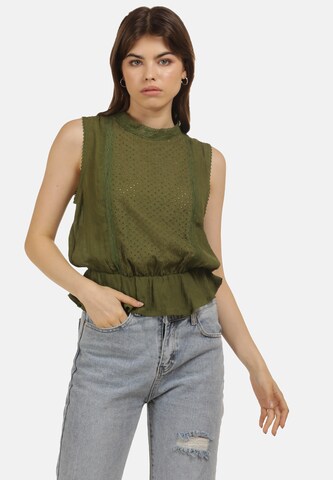 MYMO Top in Green: front