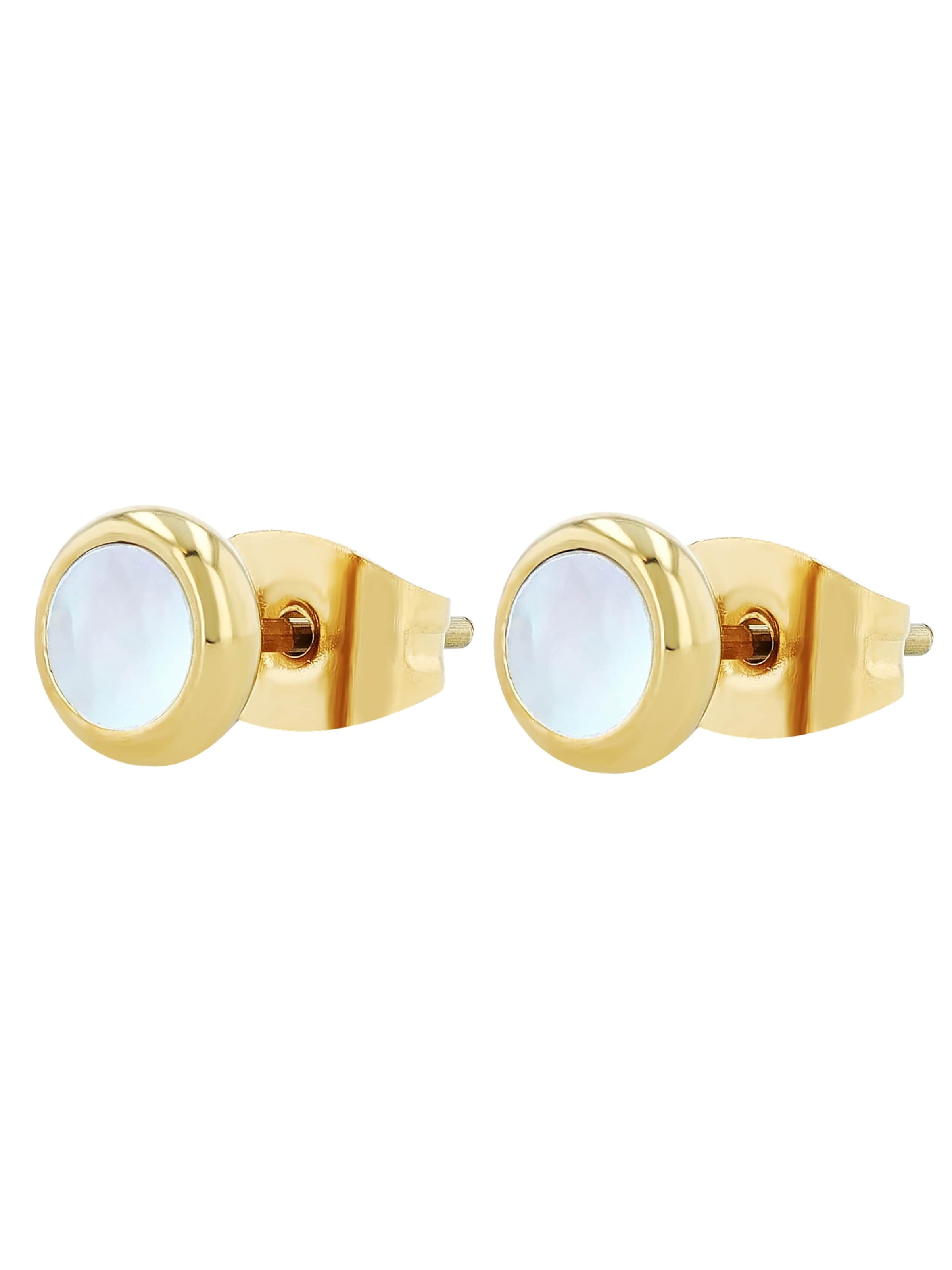 Akzent Ohrringe 'Sunday, Perlmutt, wasserfest'‌‌‌‌‌‌‌‌ in Gold