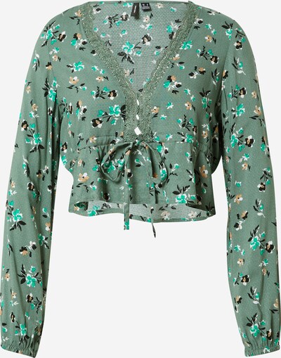Bluză 'ICO' VERO MODA pe maro deschis / verde jad / verde închis / negru / alb, Vizualizare produs