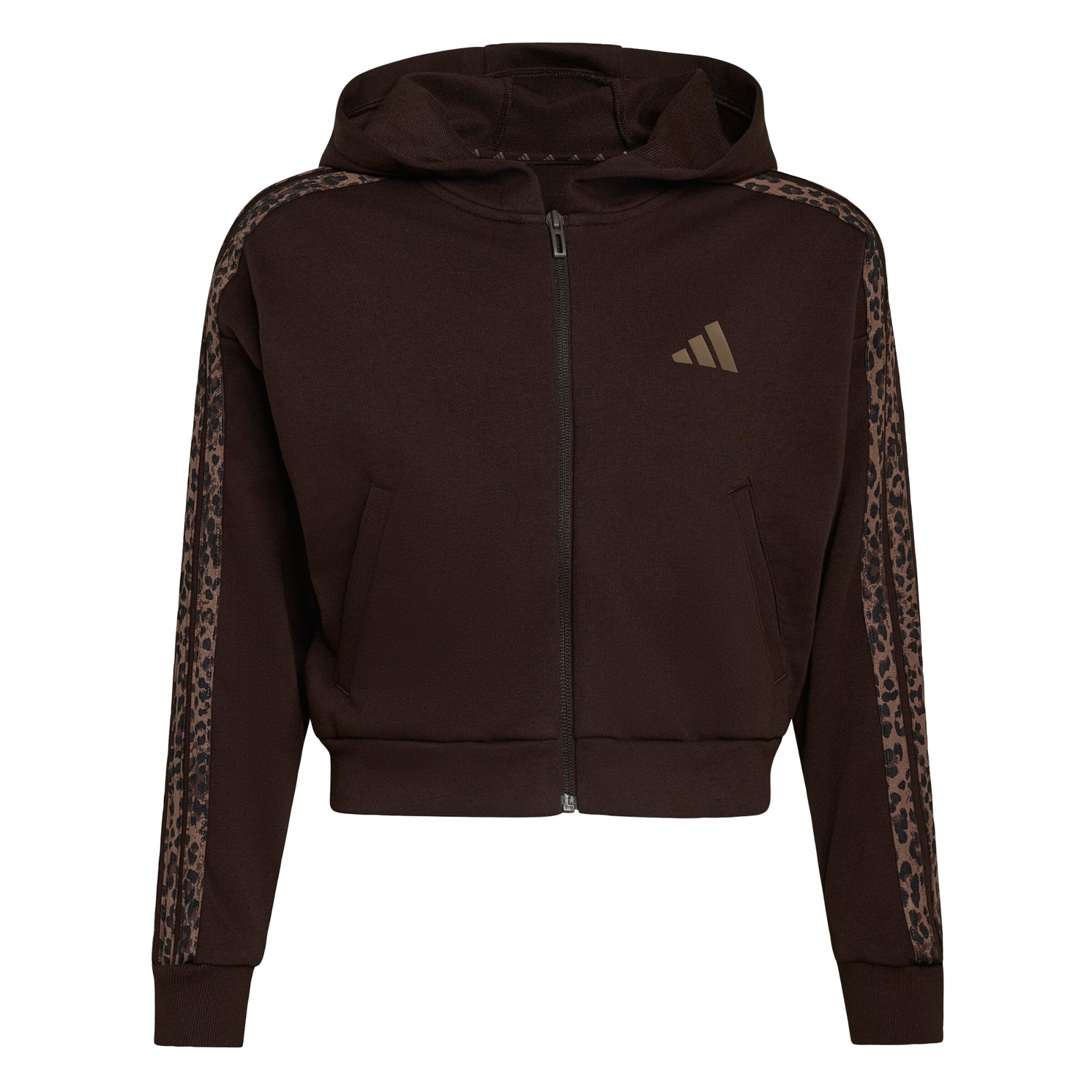 ADIDAS SPORTSWEAR Спортна жилетка с качулка в кафяво: отпред