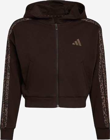 ADIDAS SPORTSWEAR Спортна жилетка с качулка в кафяво: отпред
