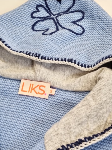 LIKS. Munich Kardigan 'Stricktrachtenjacke mit Kapuze und Stickerei - TeresaC' w kolorze niebieski