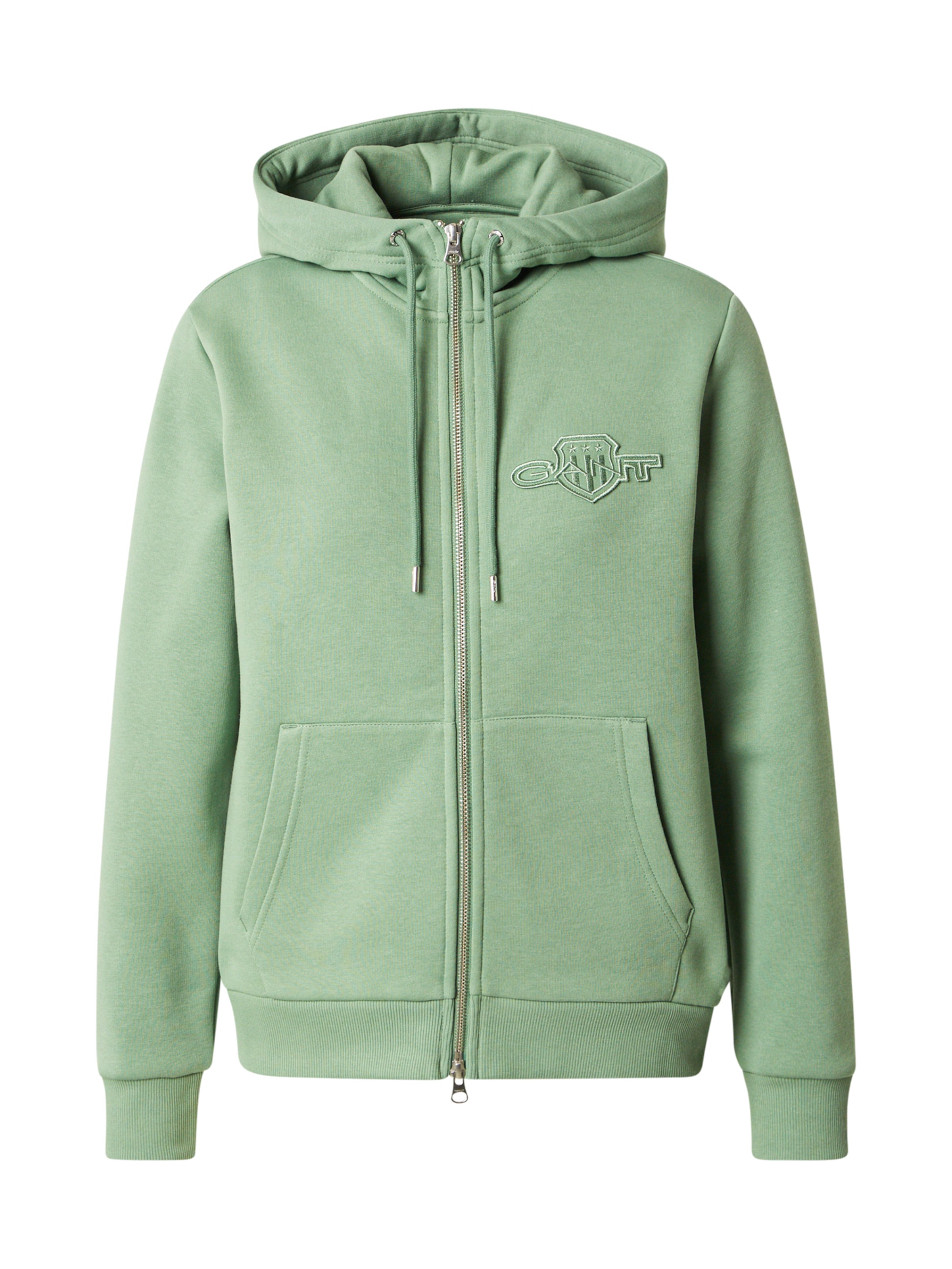 GANT Bluza rozpinana w kolorze zielony: przód