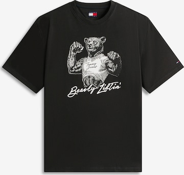 Tommy Jeans - Camisa 'BEAR' em preto: frente