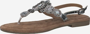 TAMARIS T-bar sandals in Silver: front