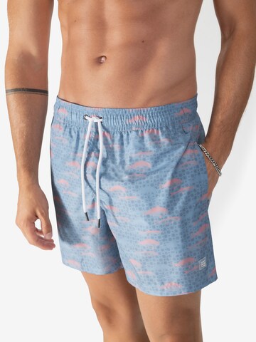 Mey Board Shorts 'Serie School of Fishes' in Blue