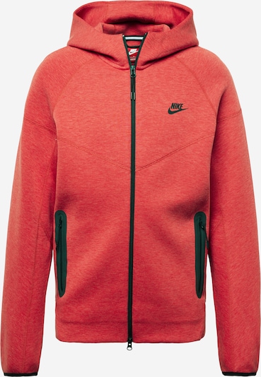 Nike Sportswear Sweatjacke 'TCH FLC' in rotmeliert / schwarz, Produktansicht