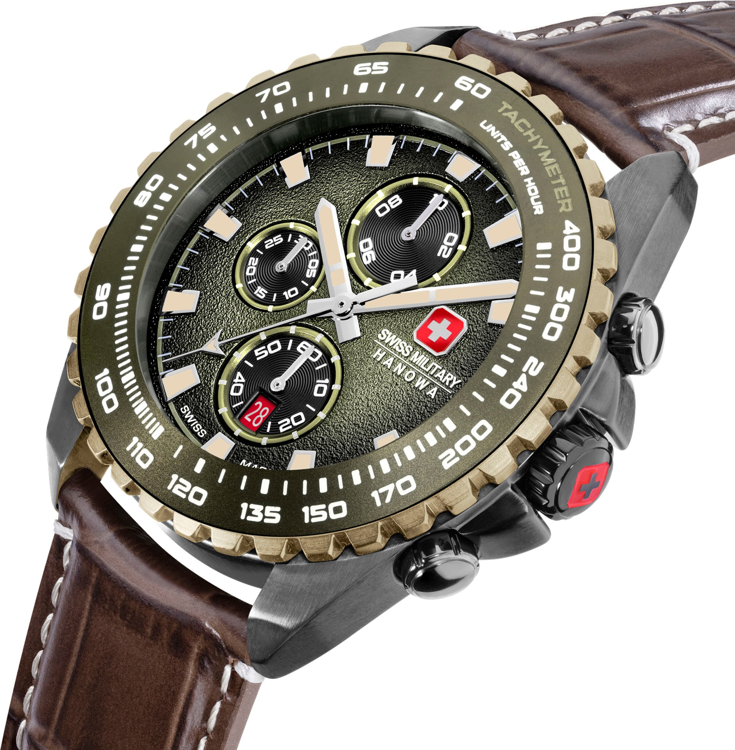 SWISS MILITARY HANOWA Uhr 'Stone Marten' in Braun