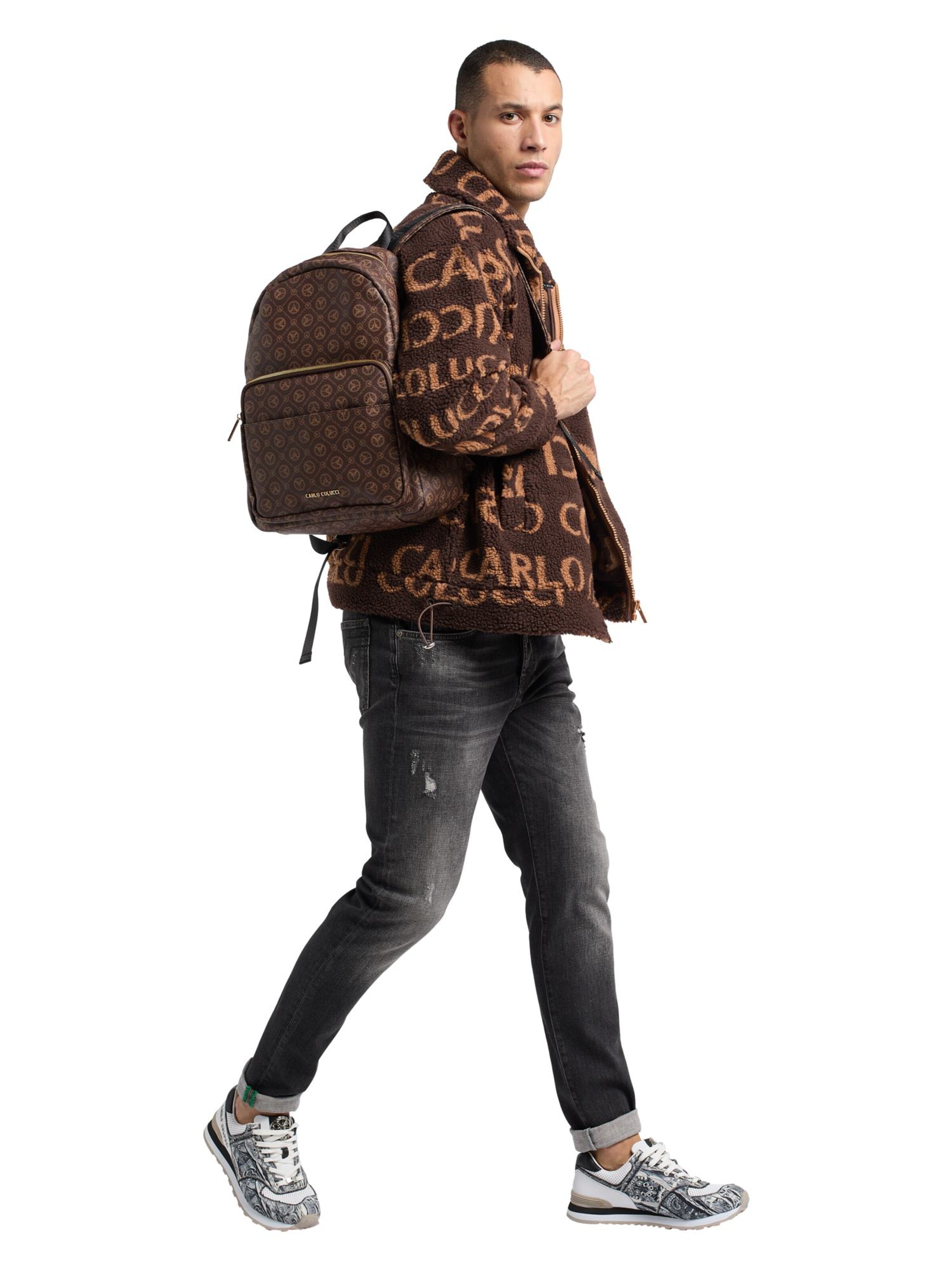 Carlo Colucci Rucksack 'DeGasperin' in Braun