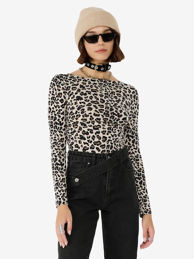 No Matter What Shirt body in XS in de kleur Beige / Bruin / Zwart, Productweergave