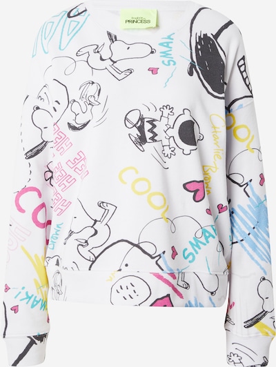 Frogbox Sweatshirt 'Peanuts' in pastellgelb / pink / schwarz / weiß, Produktansicht