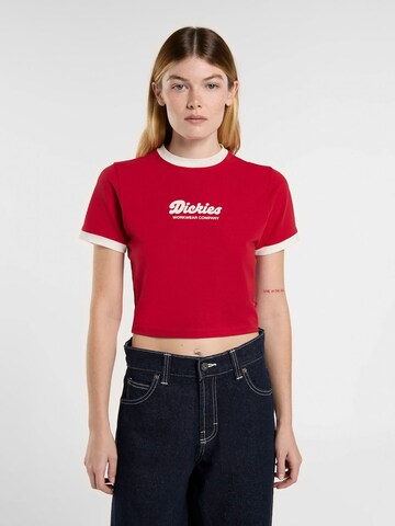 DICKIES Tričko 'LEWISTOWN' – červená: přední strana
