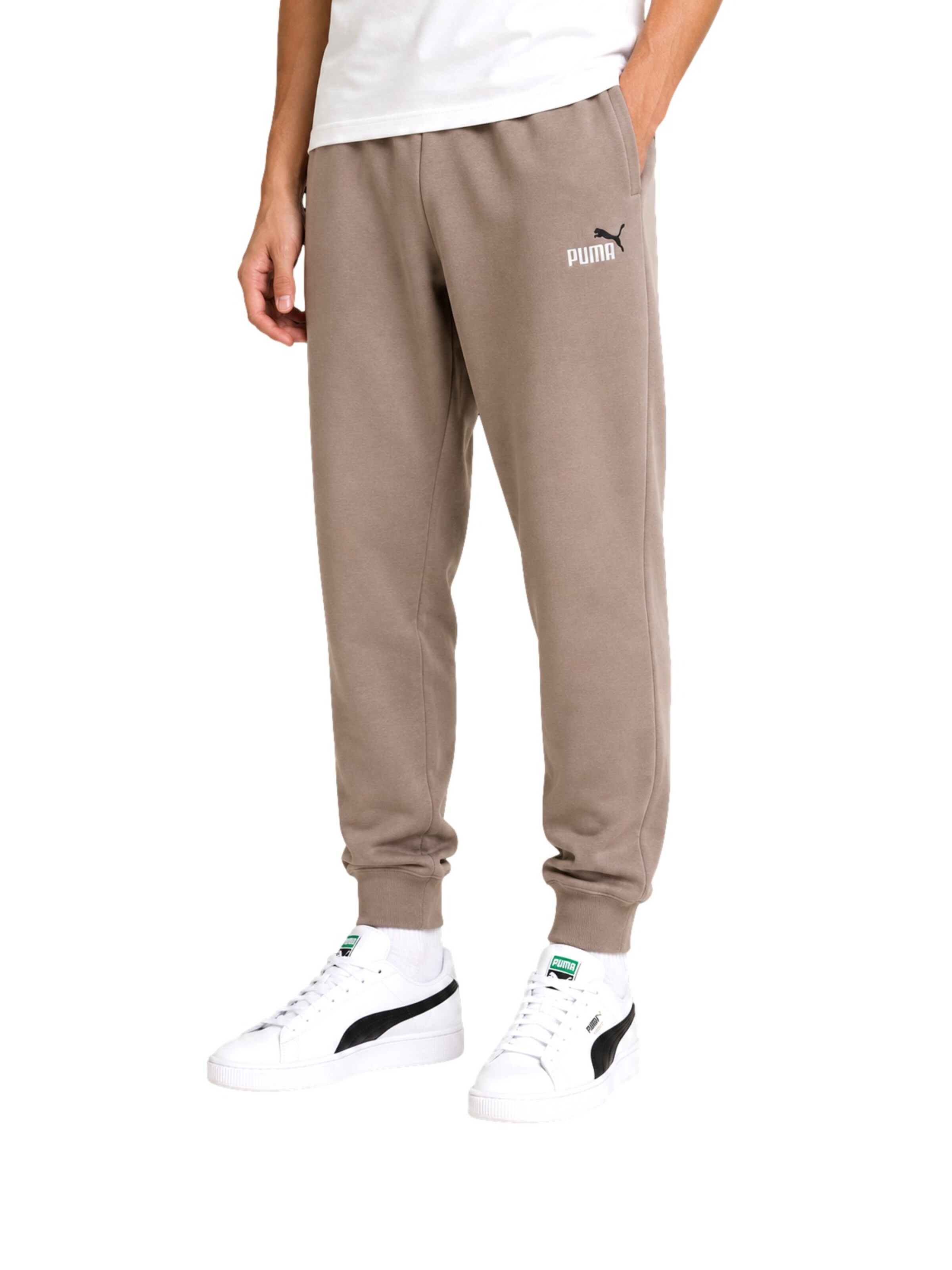 PUMA Regular Broek in Beige: voorkant