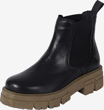 Apple of Eden Chelsea boots 'California' in Zwart: voorkant