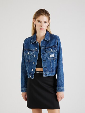 Calvin Klein Jeans Přechodná bunda 'Cropped 90s' – modrá: přední strana