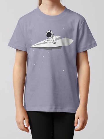 watabout.kids Shirt 'Fly Me To The Moon' in Purple: front