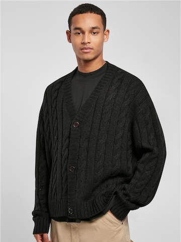 Urban Classics Knit Cardigan in Black: front