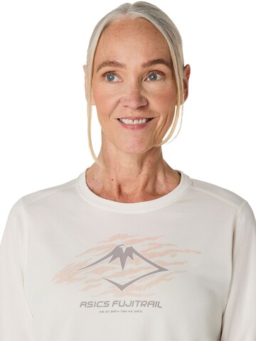T-shirt 'Fujitrail Logo LS' ASICS en blanc