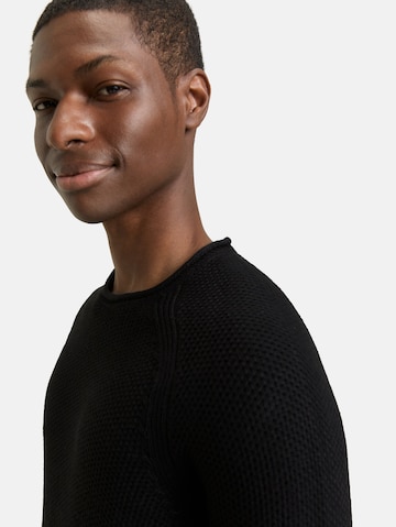 TOM TAILOR DENIM Sweater in Black